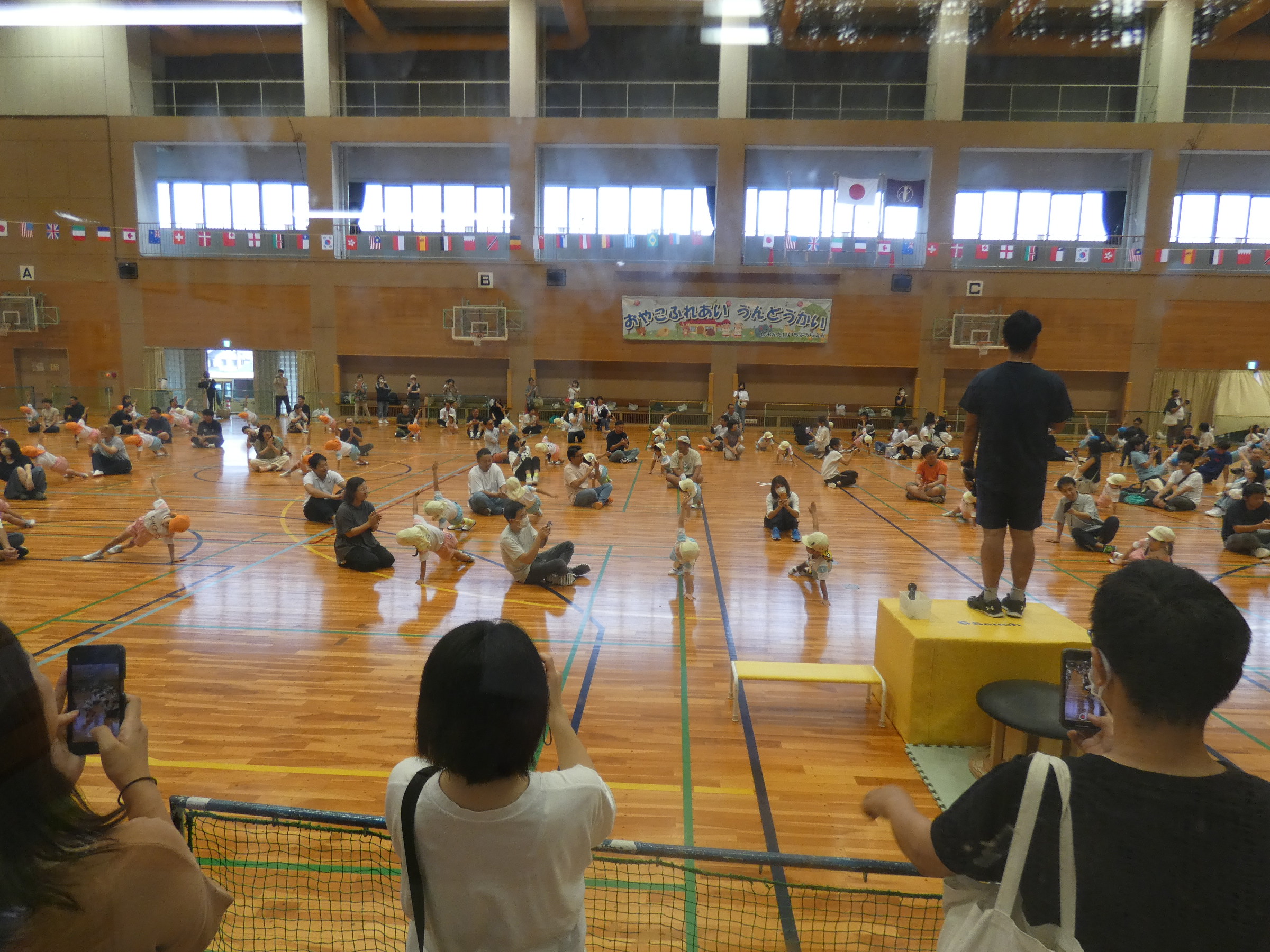 親子競技は親子組体操！