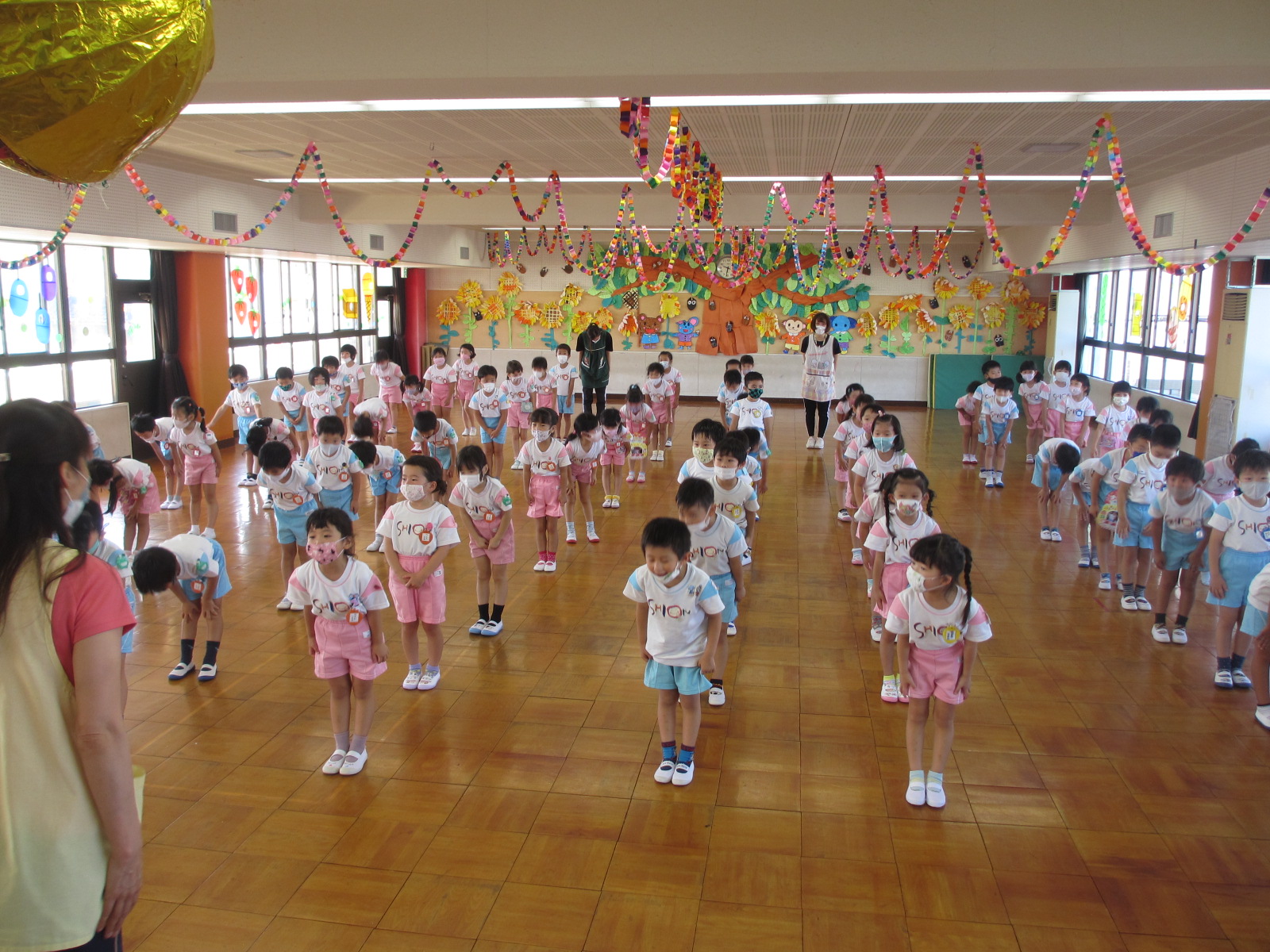 まずは2学期開始の式を簡単にしました。